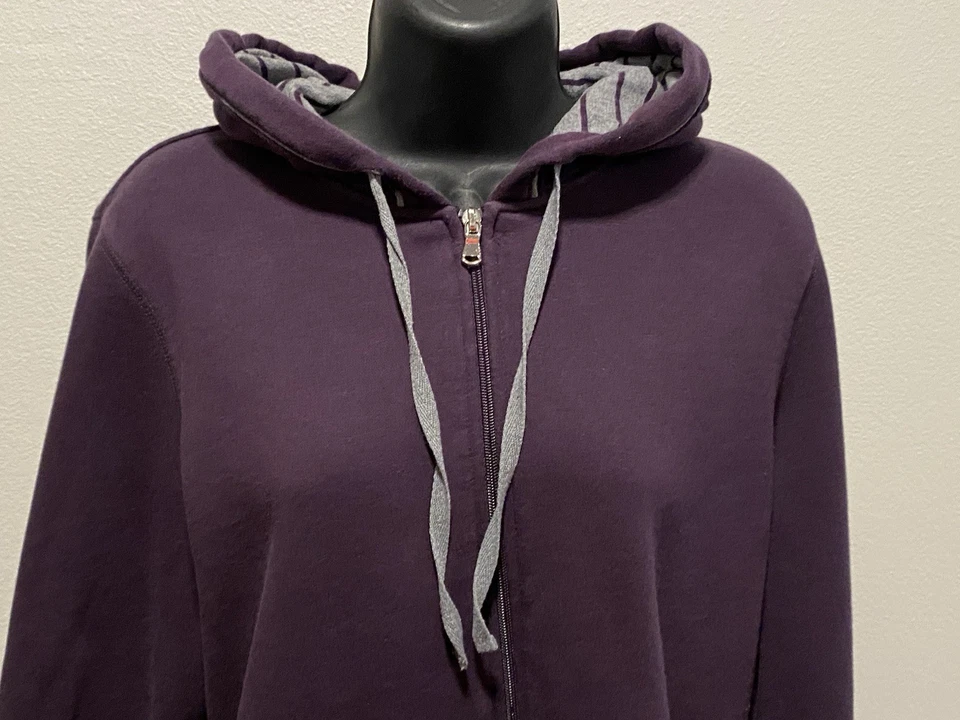 Sudadera con capucha SJB Active para mujer talla grande cremallera completa púrpura  Foto 4 de 4