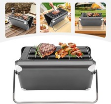 Portable Camping Stove, Charcoal  Gas 2-in-1 Portable Camping Grill Black