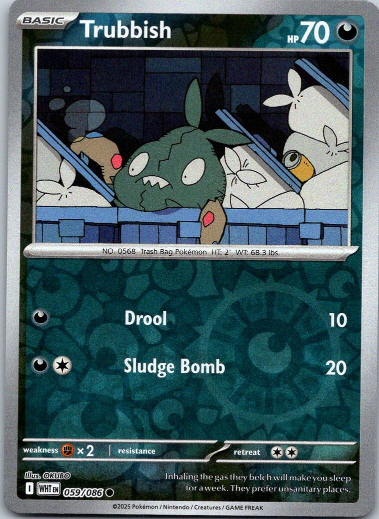 Trubbish Reverse Holo Common SV: White Flare - 059/086 NM