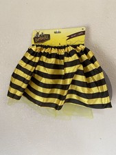NWT BUMBLEBEE YELLOW  BLACK STRIPED TUTU WITH WINGS HALLOWEEN GIRLS AGE 3 