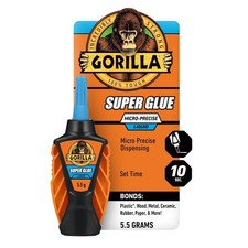Gorilla Micro Precise Super Glue, Clear Glue, 5.5 Gram Pack of 1 