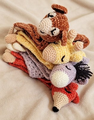 Chenille Soft Fox Babydecke rotbraun Security Lovey 40cmx40cm