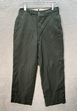 Vintage Military Pants Mens 29x29 Army Green Wool Serge Trousers 1950s