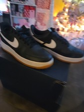 Nike Air Force 1 Low Men's Size 9 Black/White Pebbled Leather CT2302-002
