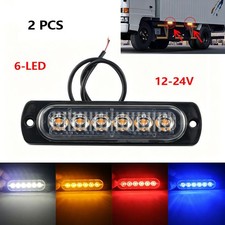 2 Pcs 4 Colors 6 LED Side Marker Lights Warning Lamp 12-24V Waterproof Car Truck
