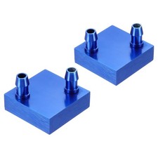 2PCS Aluminum Water Cooling Block 40x40x13mm Liquid Cooler Heat Sink, Blue
