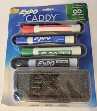 1 Pack EXPO Mountable Whiteboard Caddy With 4 Markers/Eraser Set NEW