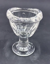Vintage Clear GLASS Footed Pedestal Eye Wash Cup, marked Korea