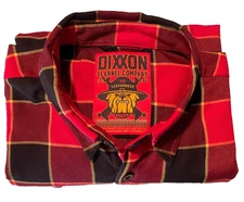 Dixxon Flannel Shirt Mens XL Leatherneck Red Black Plaid Button Up Dixon Biker