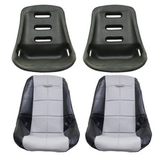 Low Back Poly Seat Shells With Black Grey Seat Cover Dunebuggy Vw