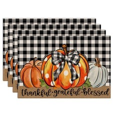 4 Pcs Buffalo Pumpkin Placemats 12 x 18 Inch