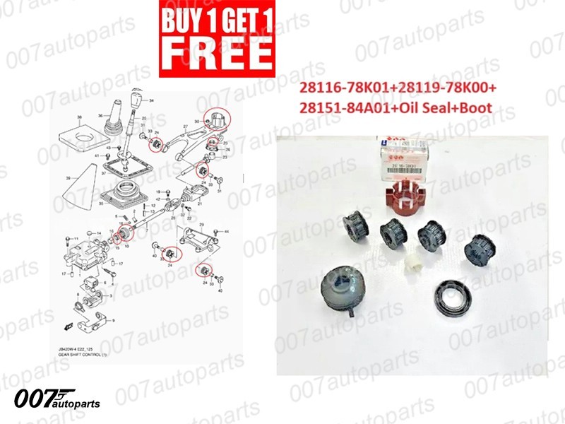 For SUZUKI GV GRAND VITARA Gear Lever Shift Control Bush Set 28116