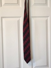 Roberto Villini Silk Tie Burgundy / Black Pre-Owned