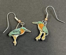 Jabebo Earrings Green Heron Bird Handcrafted ...