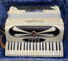 Contello Accordion Ivory Accordion Made In Italy - IN CASE - FREE SHIPPING