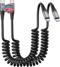 USB C Cable 3ft 2Pack USB C to USB C Charger Cable for Car, Coiled Type C