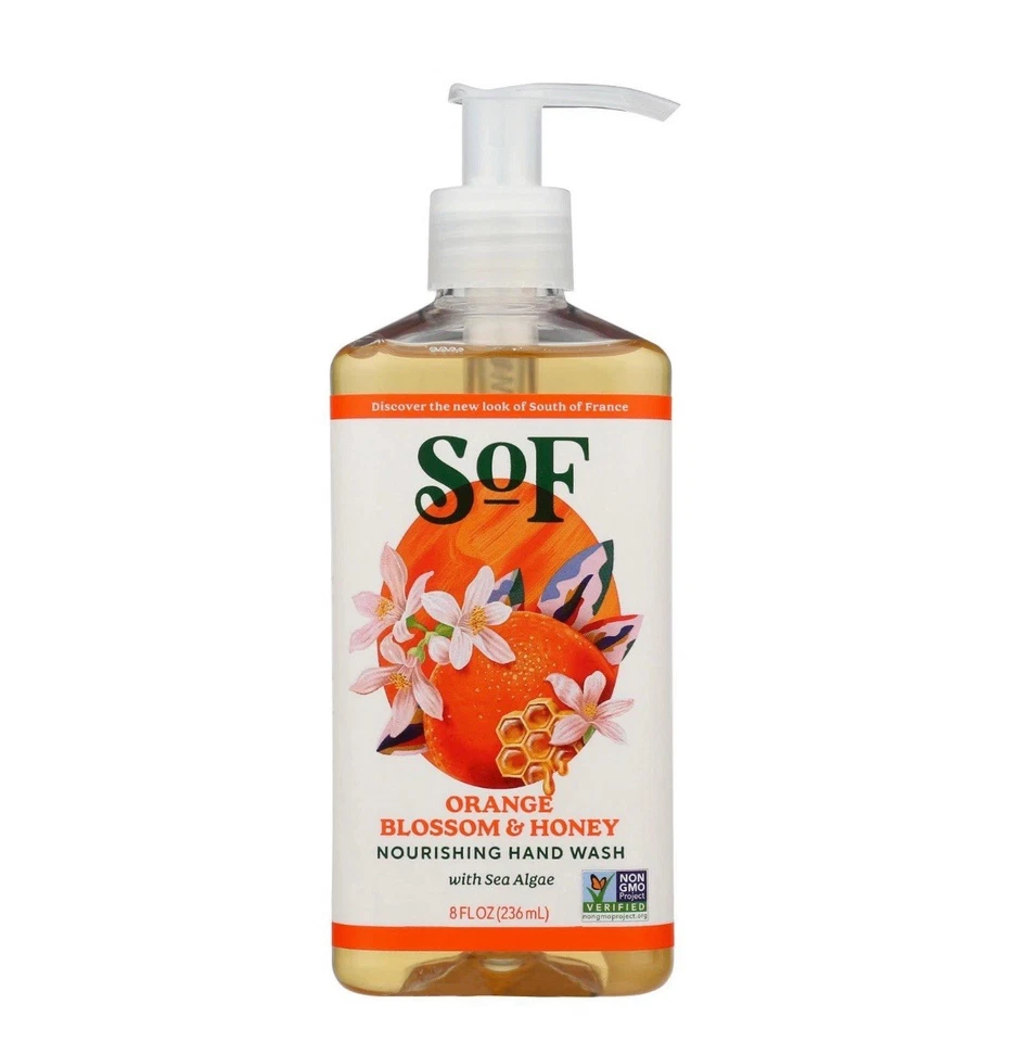 South of France Hand Wash – Orange Blossom Honey – 8 fl oz (236 ml) Pack Of 6 - Image 2 of 3