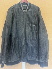 Men  s Y2K Rocawear Embroidered Full Zip Black Denim Jacket 3XL Hip Hop Style