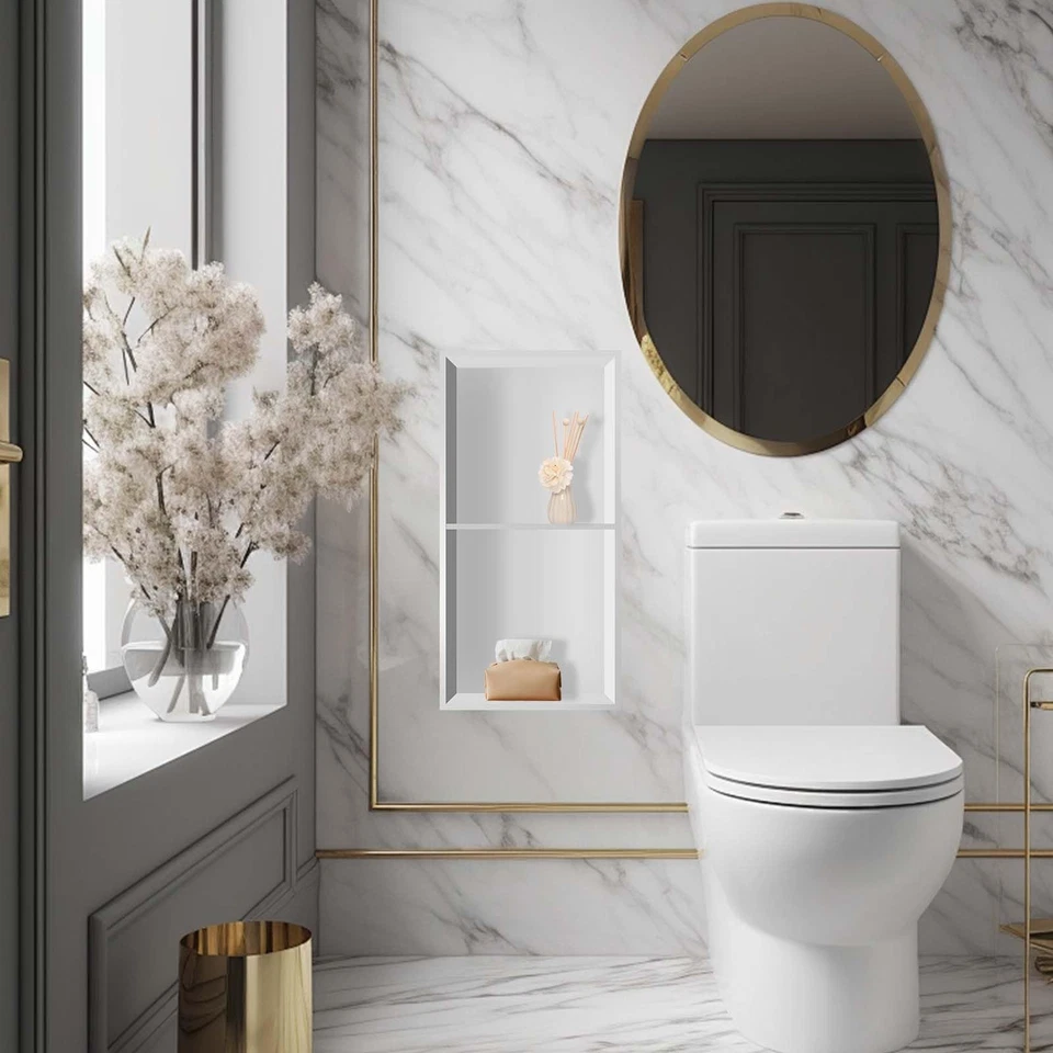 Azulejo de nicho de ducha de acero inoxidable de 24" X 12" listo, nicho para ducha Wa... Foto 4 de 4