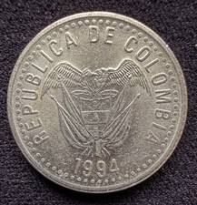 Colombia 1994 10 Peso - KM#281