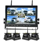Wireless Magnetic Solar Backup Camera HD 1080P 10.1" DVR Monitor RV Truck Ship