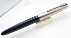 Vintage Parker 51 Cedar Blue Fountain Pen Chrome Cap 1948 Unrestored Original — photo 2
