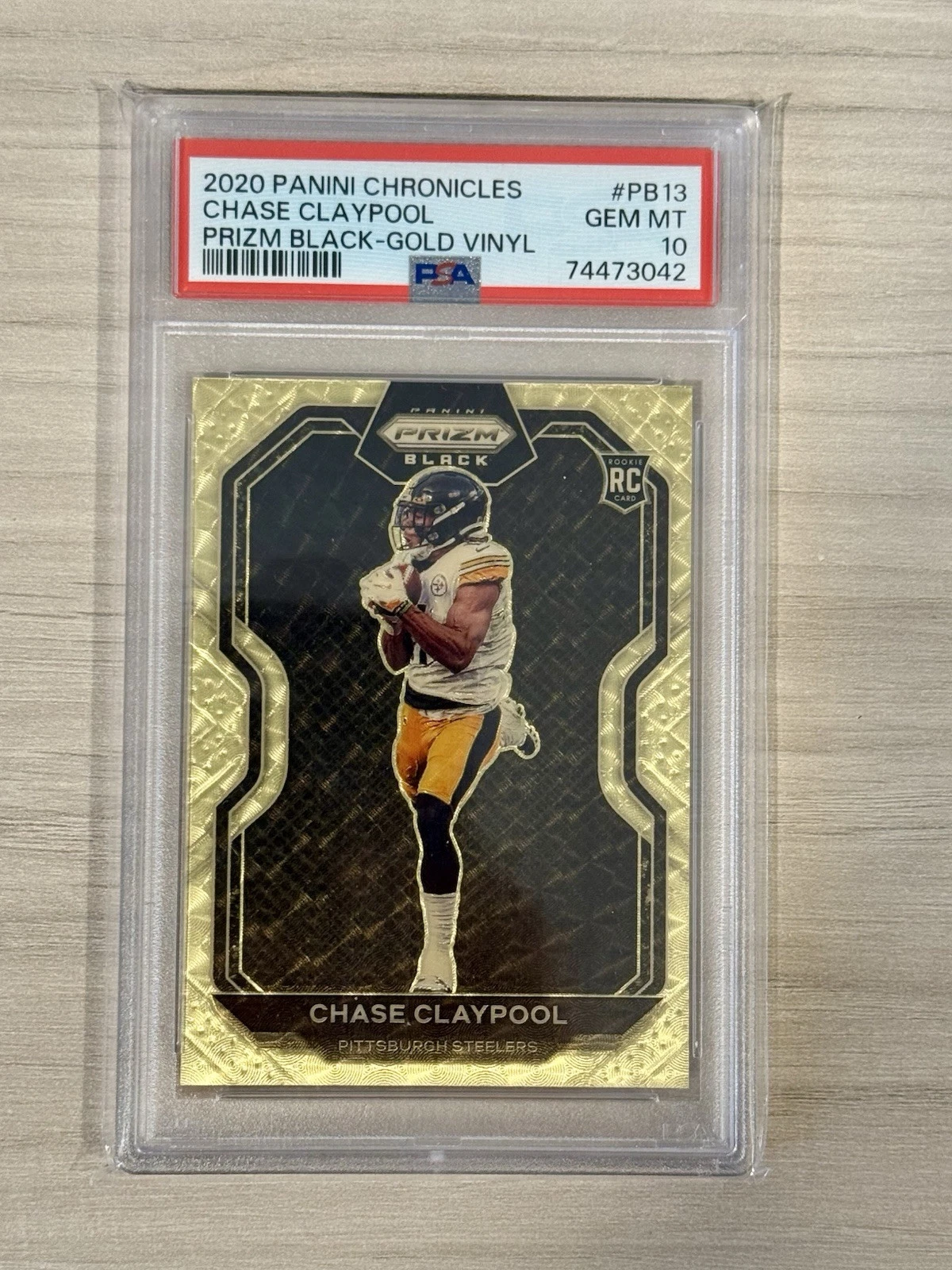 Chase Claypool Panini Chronicles Prizm Black #PB13 Gold Vinyl