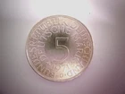 5 German Mark coin, West Germany, 1971, mint D