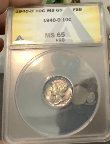 1940-D Mercury Dime 10C Silver MS 65 FSB ANACS Certified Denver