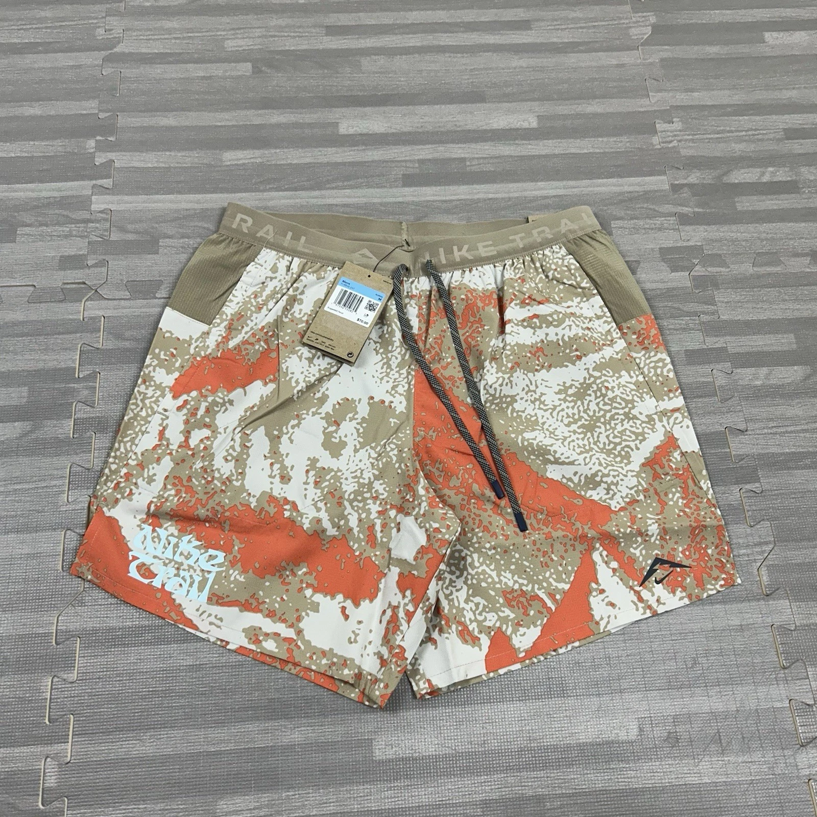 Nike Trail Dri-Fit Stride 7” Brief-Lined Running Shorts Mens M FV9949 Biege $70