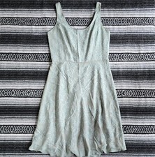 Talbots 14 Knee Length Sleeveless Round Neck Pure Silk A-Line Dress Light Blue