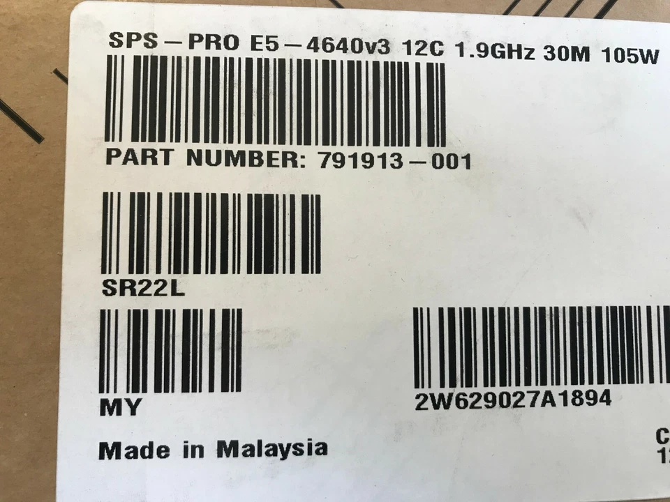 NEW SR22L INTEL XEON E5-4640 V3 CPU PROCESSOR 12 CORE 1.90GHZ 30MB L3 CACHE 105W - Image 2 of 2