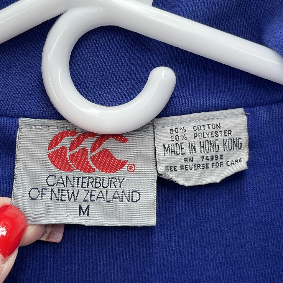 VTG Canterbury Of New Zealand Sweatshirt Men M Red Logo Pockets 1/4 Zip Pullover - Image 4 of 4