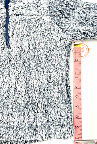 Unisex Kids 5T Blue Sherpa Fleece Quarter Zip Long Sleeve Soft Pullover NWT - Picture 11 of 18