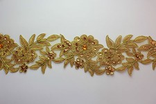 Handmade Embroidered Corded Beaded Edging Motifs Trim 3 " width 16 Colours #15