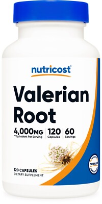 Nutricost Valerian Root Capsules 1000mg, 120 Caps - Gluten Free, Non-GMO