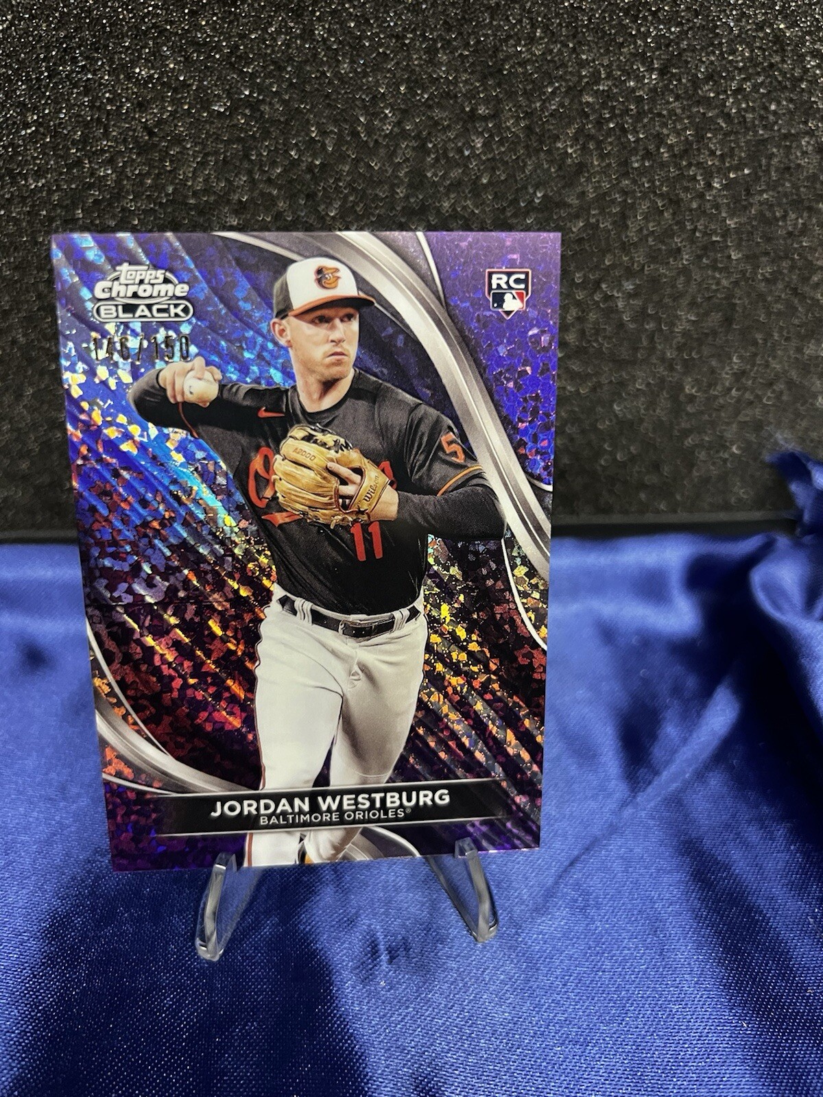 2024 Topps Chrome Black Purple Mini-Diamond Refractors #76 Jordan Westburg /150