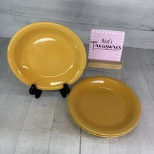 Housewares International CULINARY COLORS Solid Yellow Ceramic Salad Plates Set 3