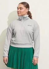 NWT Prince Pickleball Women's Cropped 1/4 Zip Pullover Sweatshirt Gray Size XL
