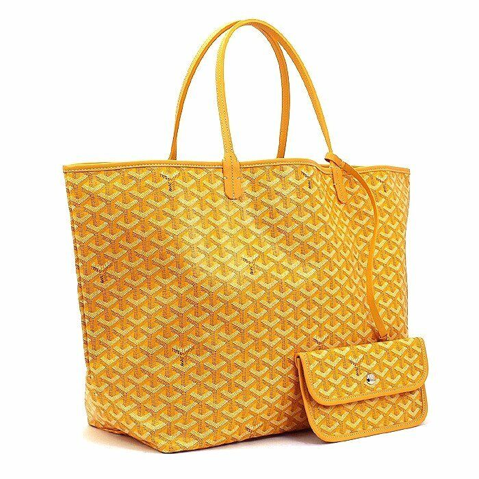 GOYARD SAINT LOUIS GM Tote Bag Pouch Yellow Shopping Purse Unisex Auth New  proof