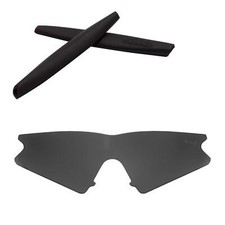Walleva Black Non-Polarized Lenses with Earsocks For Oakley M Frame Sweep