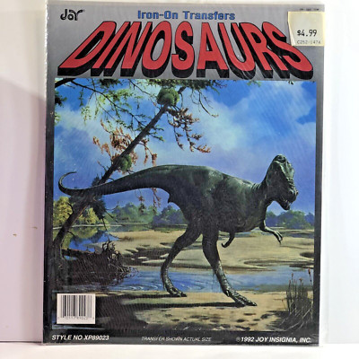 Joy Insignia Prehistoric Realistic Dinosaur Iron On Transfer 1992 VTG #XP89023