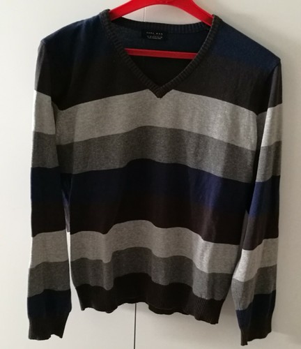 MAGLIONE UOMO ZARA Man Maglia Perlata verde acqua Sweater Jumper felpa  cotone EUR 14,95 - PicClick IT