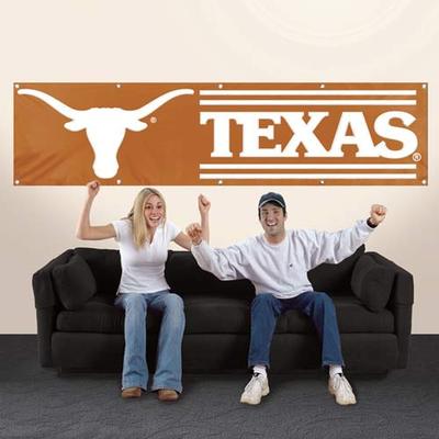 Texas Longhorns 8 X 2 Heavy duty Nylon Banner. Eight Feet Long X Two Feet 