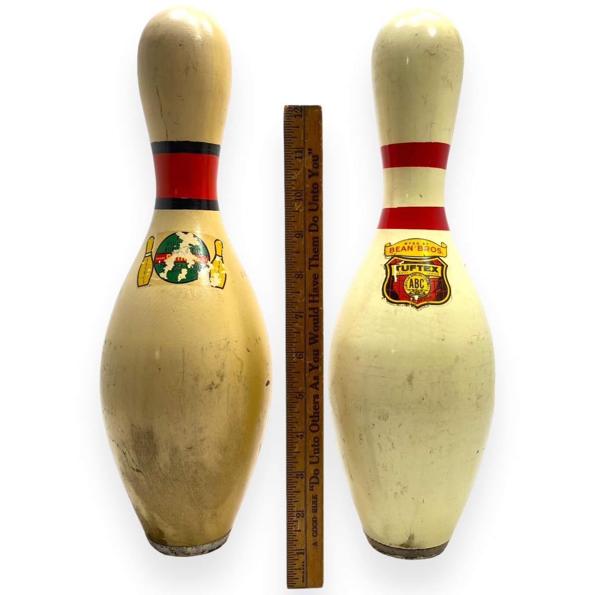 Vintage Bowling Pins - Lot of 2 - ABBCO SELECT + TUFTEX BEAN BROS