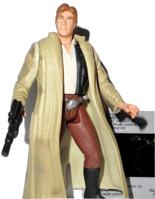 STAR WARS power of the force 1997 HAN SOLO Endor trench coat brown