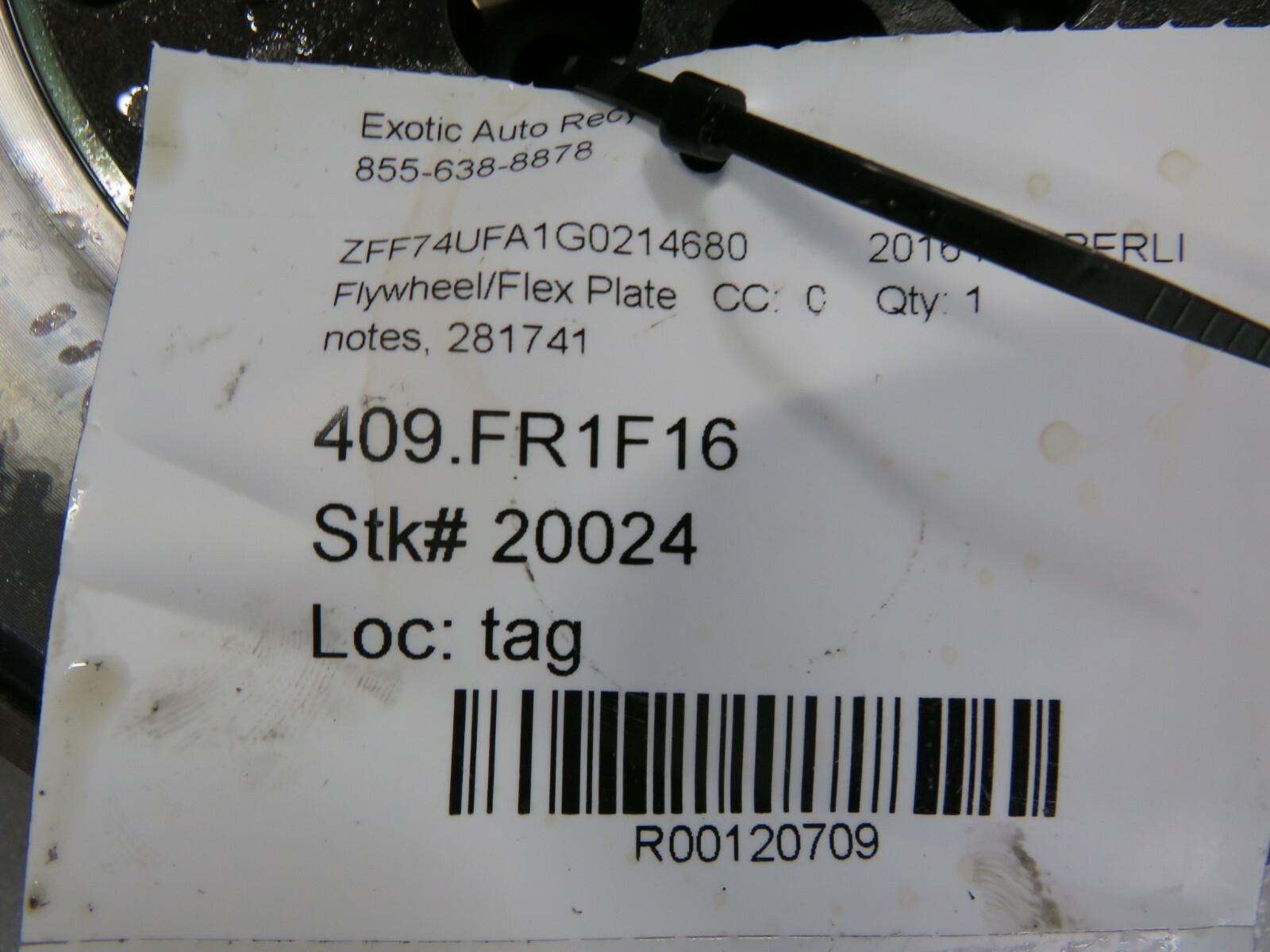 Ferrari FF, F12, Flywheel / Flex Plate, Used, P/N 259578 s/c 281741