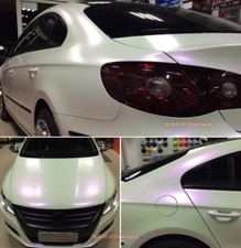 50FT Satin WH Purple Chameleon Whole Car Vinyl Wrap Pearl Metal Hood Sticker BO