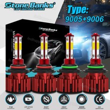 4x 4side 9005 9006 Led Headlight Kit Combo Bulb 6500k High Low Beam Super White 4x 4side 9005 9006 Led Headlight Kit Combo Bulb 6500k High Low Beam Super White