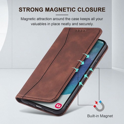 For Samsung Galaxy S21 FE 5G Magnetic Leather Shockproof Folio Case Wallet Cover - Photo 20 sur 47